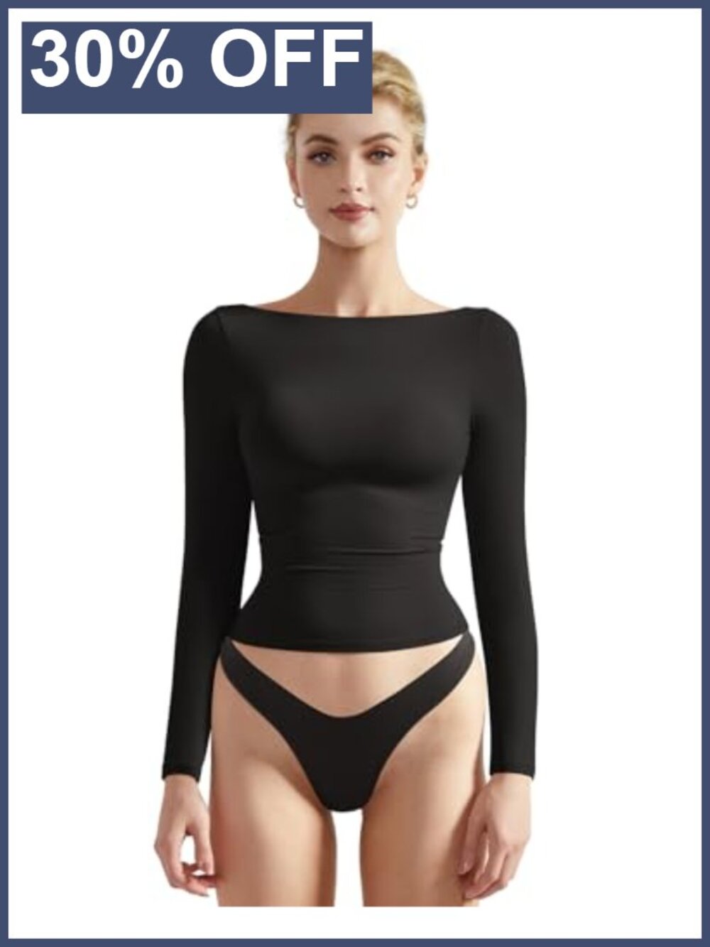 SUUKSESS Women Long Sleeve Double Lined Fitted Crop Top Y2k Going Out